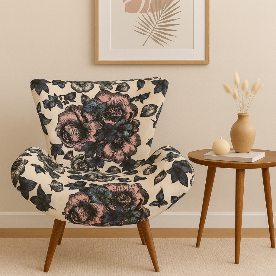Capa Para Poltrona Canoa Vegas Borboleta Decorativa Quarto Sala Escritório Recepção Estampada
