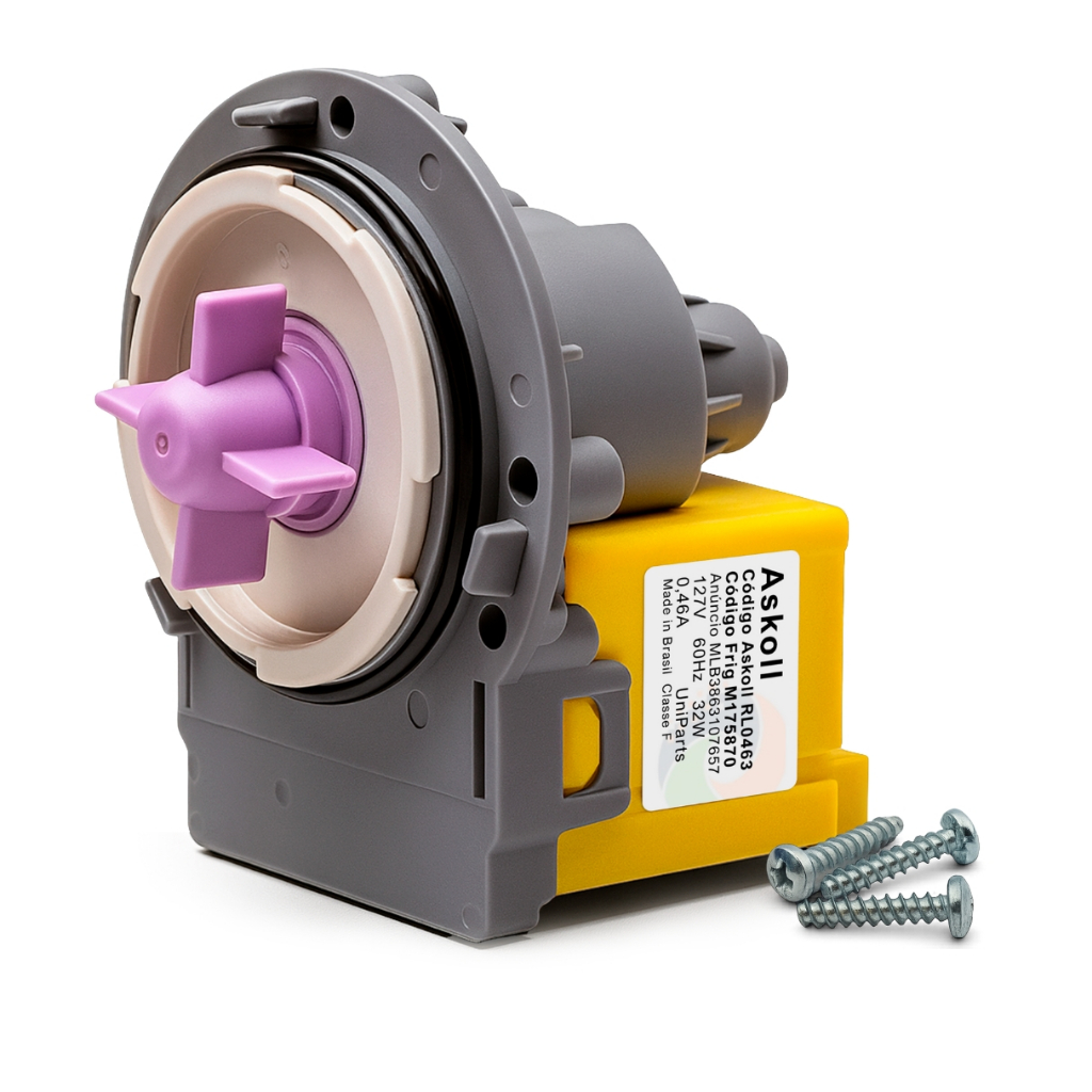 Eletrobomba Askoll 127v 220v Para Lavadoras Electrolux, Consul e Brastemp - Bomba De Escoamento