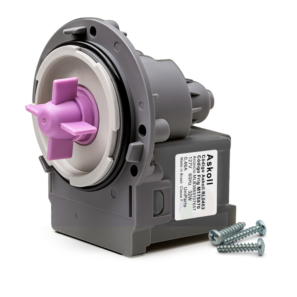 Eletrobomba Askoll 127v 220v Para Lavadoras Electrolux, Consul e Brastemp - Bomba De Agua