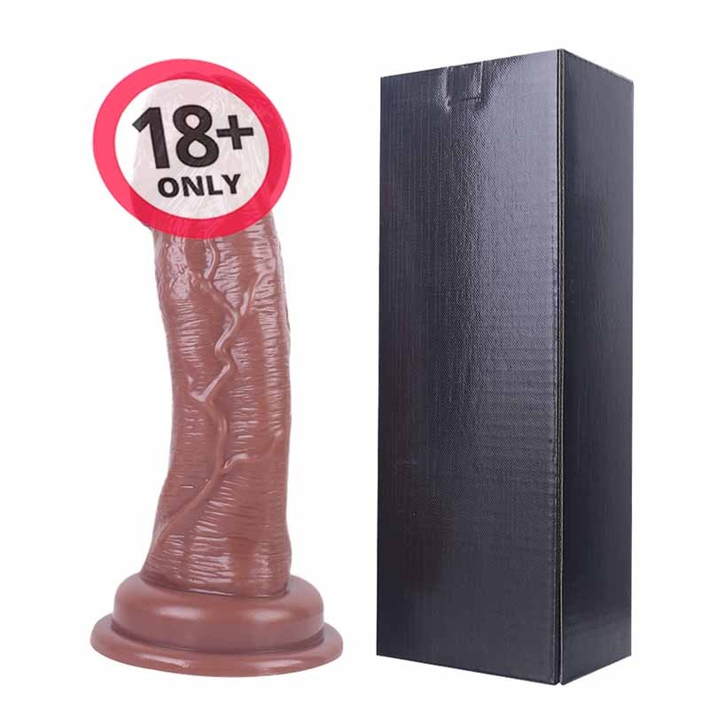22 * 5cm Simulado Grosso Longo Com Cabeça De Pênis Tamanho L Realista Silicone dildo G-Ponto Fácil Orgasmo