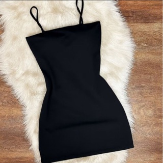 Vestido Feminino Decote Reto Colado Curto Tubinho de Alcinha em Oferta na Shopee