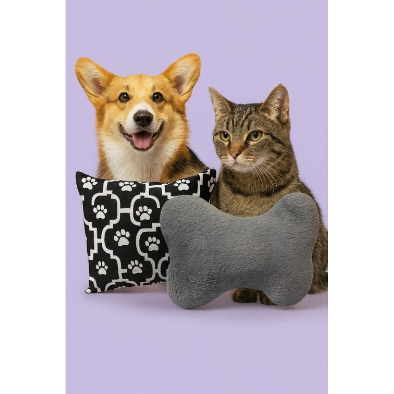 Brinquedo pet travesseiro + ossinho pelúcia antialérgico em Oferta na Shopee
