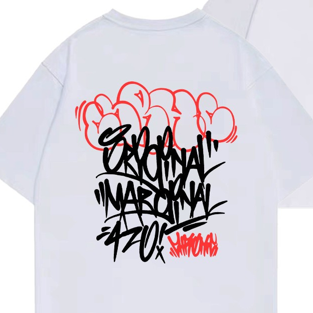 Camiseta Streetwear Marginal 420 Grafite Oversized Unissex Algodão Premium - Design Exclusivo Hip Hop