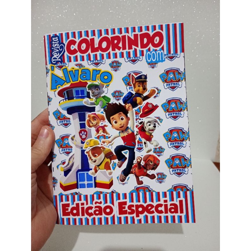 kit livro de colorir patrulha canina lembrancinha/ livrinhos de colorir capa brilhosa personalizado