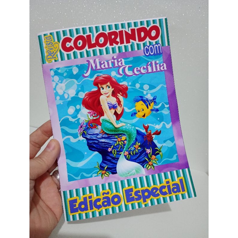 livrinhos de colorir sereia lembrancinha personalizado/ livrinhos de colorir capa brilhosa personalizado