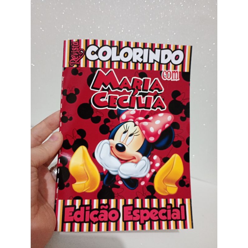 livrinho de colorir Minnie vermelha lembrancinha personalizada/ livrinhos de colorir capa brilhosa personalizado