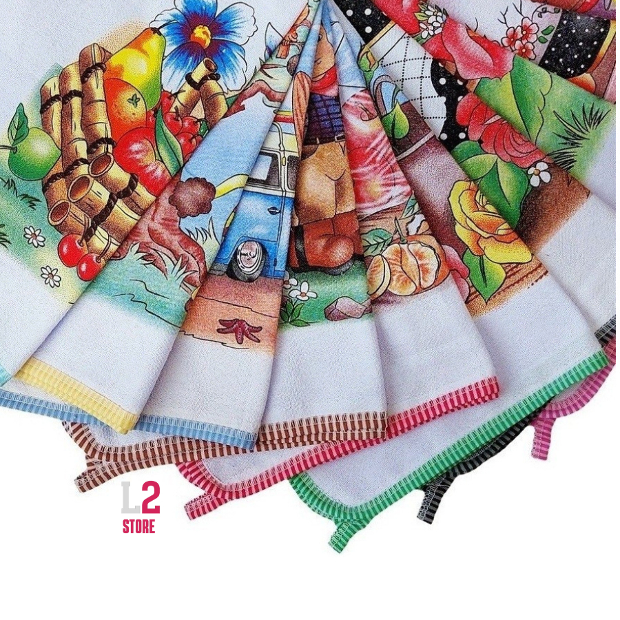 Kit 10 Pano De Prato Estampado Com Viés em Oferta na Shopee