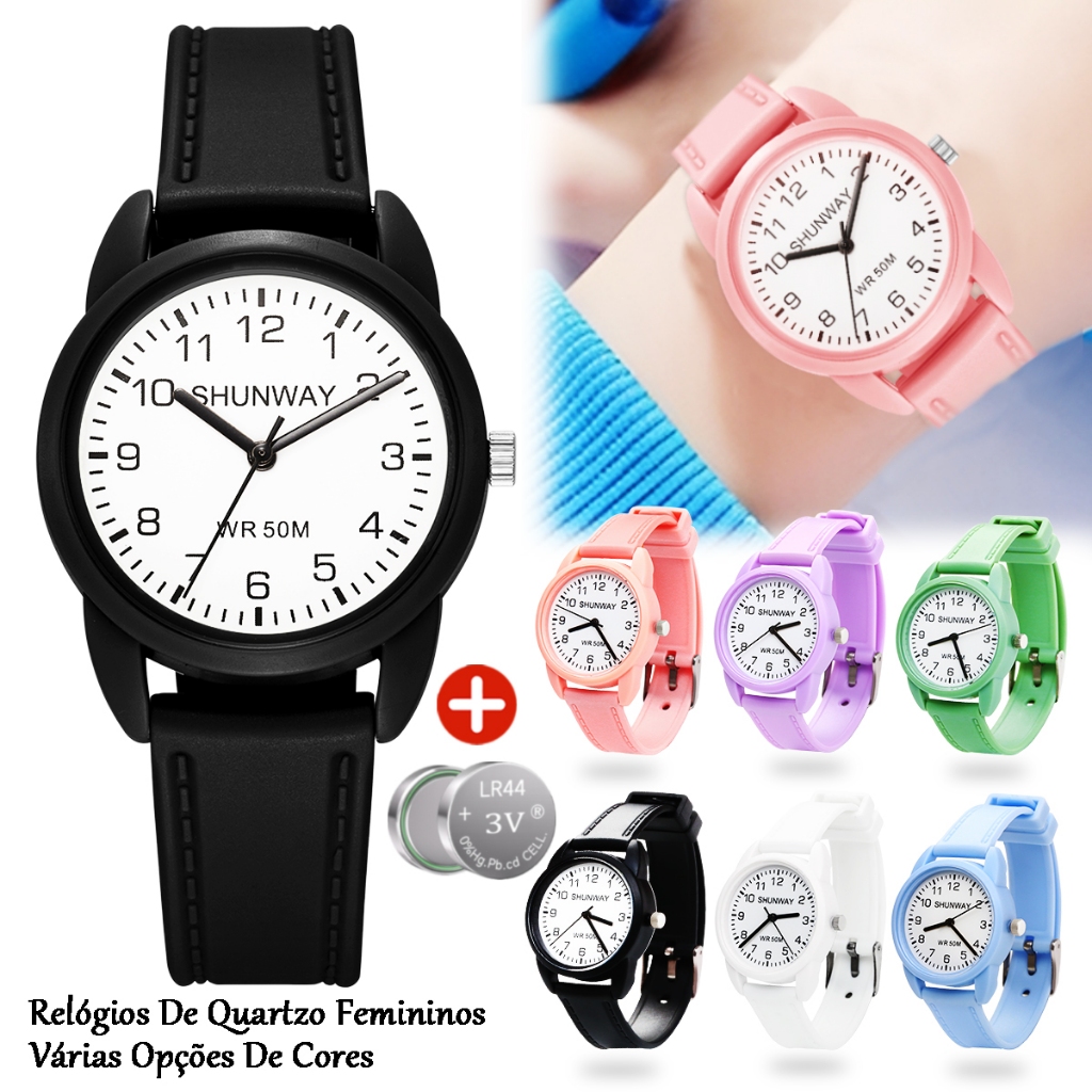 Relógio Feminino De Quartzo a Prova D água Relógio Para Exames Estudantis Cores De Macaron em Oferta na Shopee