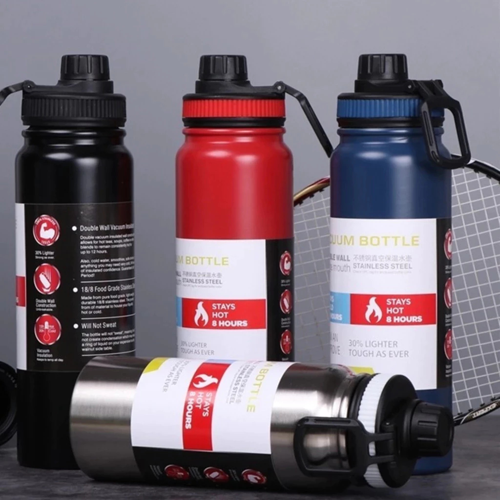 Garrafa Térmica 800ml/1000ml garrafa espacial Frio/Quente Aço Inoxidável Copo Esportivo Portáti