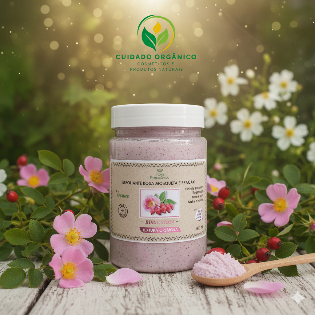 Esfoliante Rosa Mosqueta Rubiginosa e Pracaxi + microesferas de açaí – estrias e cicatrizes – 260ml