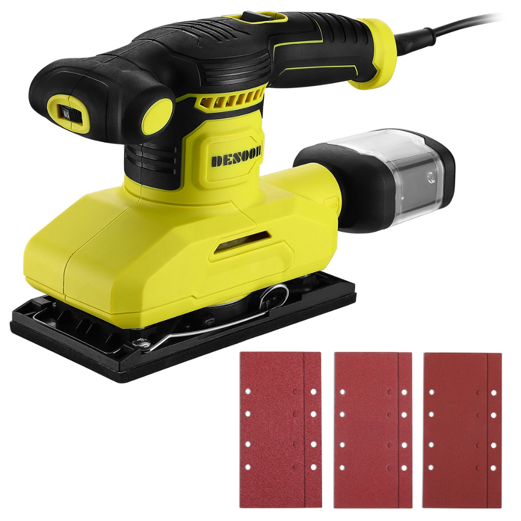 Lixadeira Elétrica 280W Orbital Professional Com Coletor de Pó 6 configurações de velocidade E Lixa velcro Desoon em Oferta na Shopee