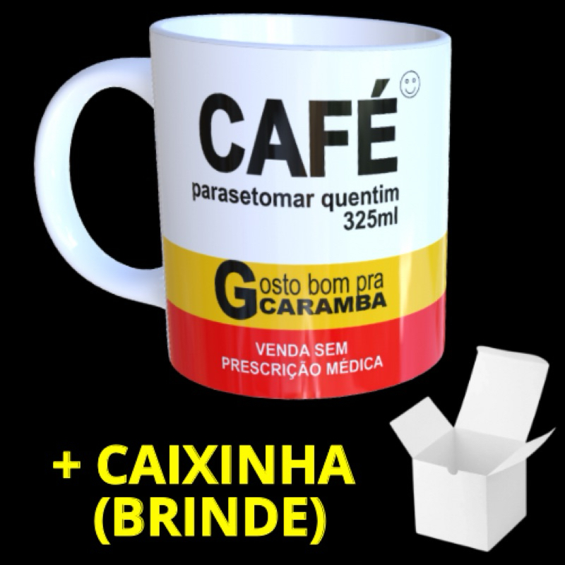 CANECA REMÉDIO CAFÉ MODELO TARJA + brinde