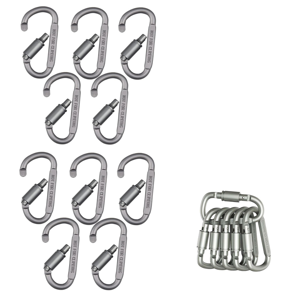 Kit 20 Mosquetão De Anel D Para Caminhada Ao Ar Livre