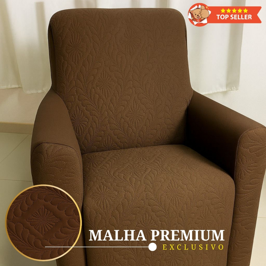 Capa Para Poltrona 1 Lugar Matelada Coladinha Ajustável Premium Proteção Conforto Sala Escritório