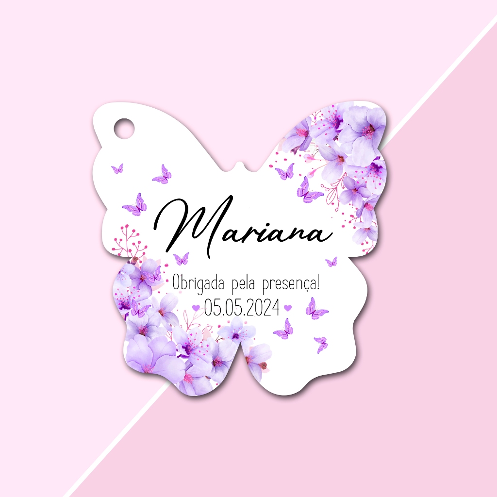 Tags Formato Borboleta Papel Offset 4,5cm Personalizadas Lembrancinhas, Agradecimentos, Casamento em Oferta na Shopee