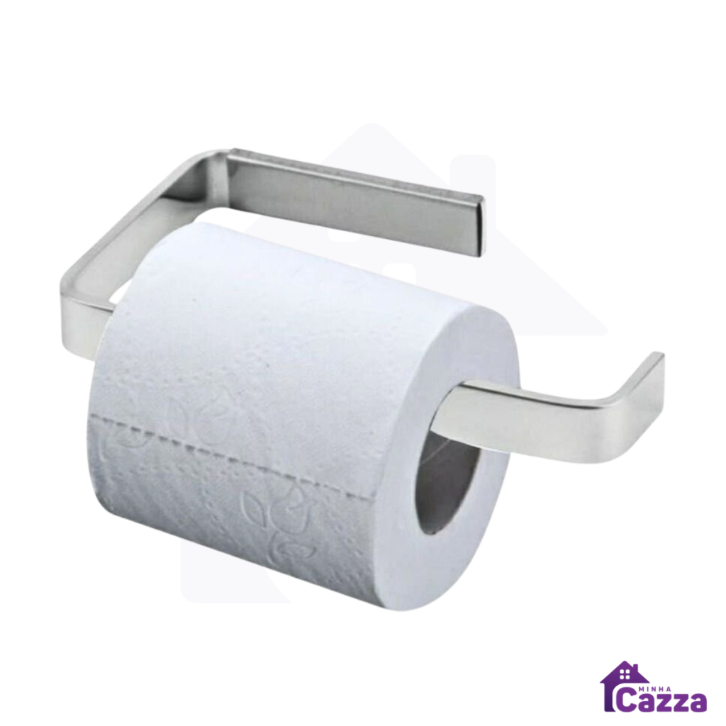 Papeleira Porta papel QUADRADA Alumínio e inox 13cm