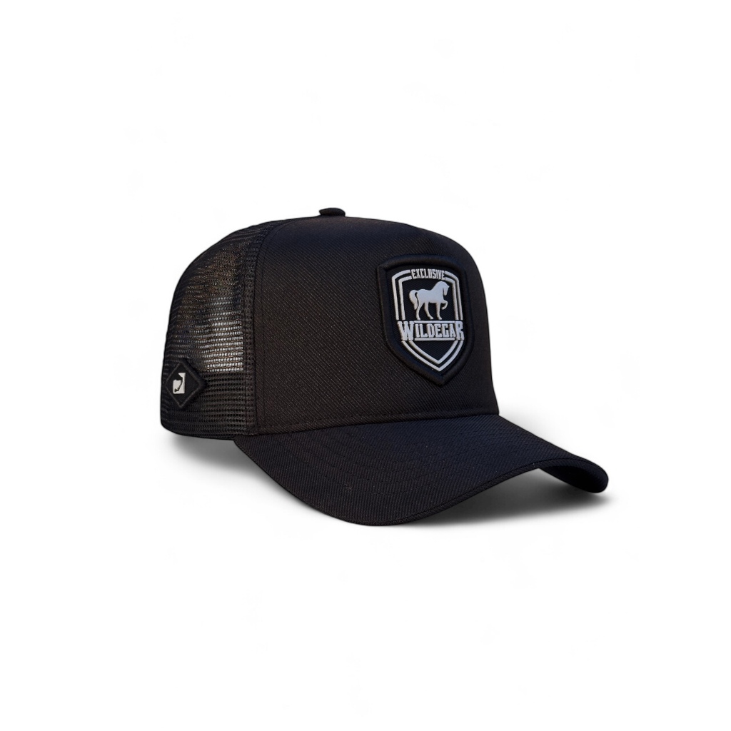 Boné masculino Preto Aba curva de telinha country trucker cavalo vaquejada original wildegar
