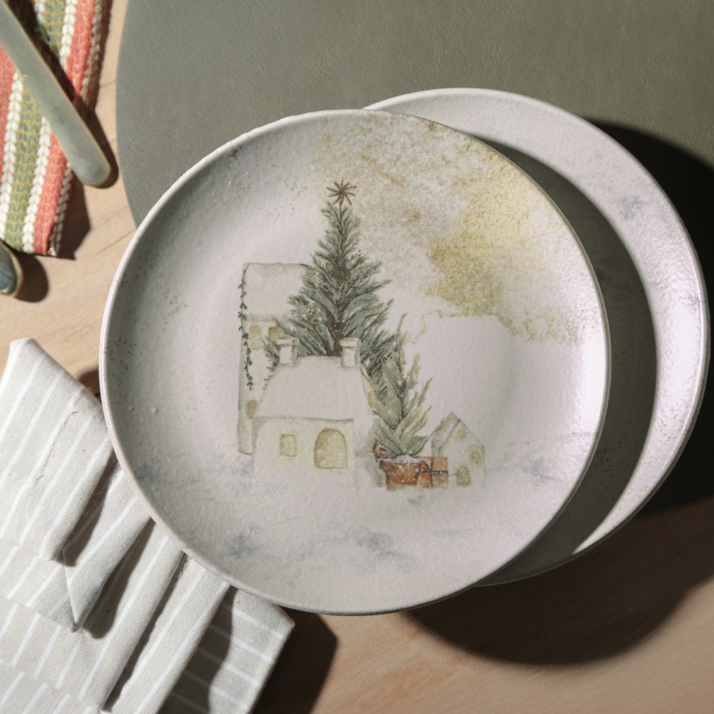 Conjunto com 6 Pratos de Sobremesa Coup Stoneware Noite Feliz Ø19,4cm