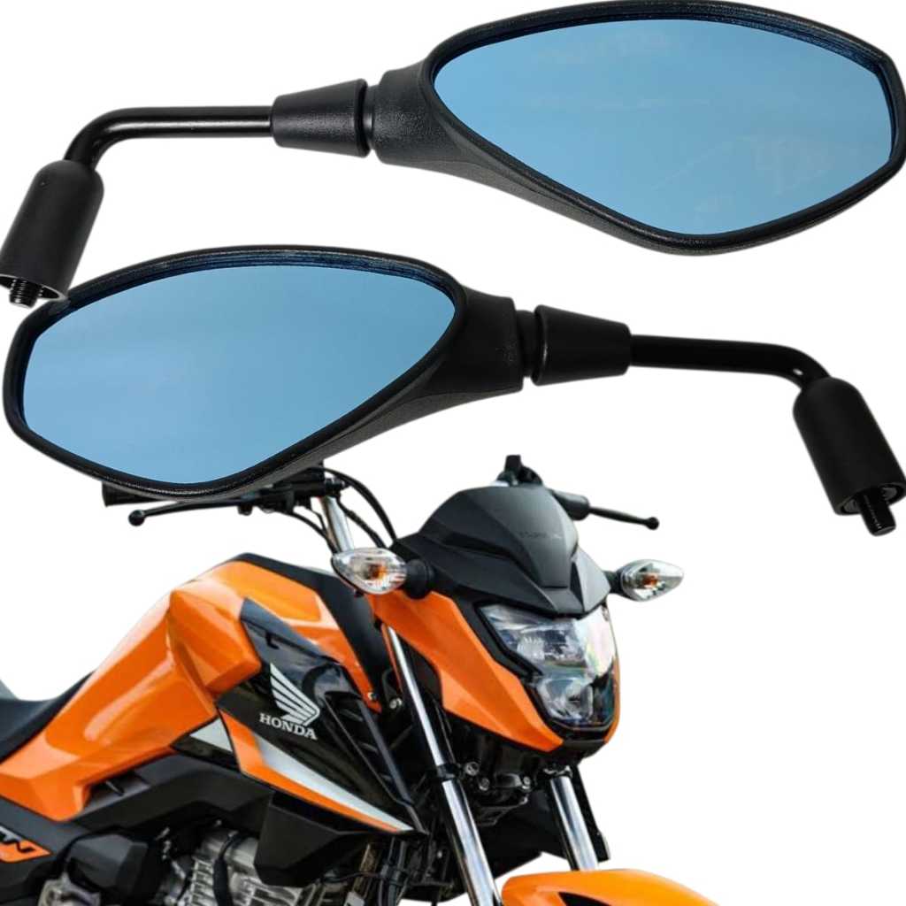 Retrovisor Bmw F800 Haste Longa Rebaixado Lente Azul Sahara Titan Transalp Xre Twister Cb 300 Par