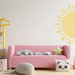 Adesivo de Parede Sol Amarelo Quarto Infantil Menina Menino Boho Neutro