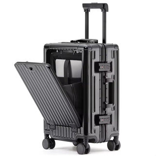 Mala de Viagem Premium Quadrada C/ Abertura Frontal Notebook Estrutura Alumínio Material PC Cadeado TSA C/ Senha 6003# em Oferta na Shopee