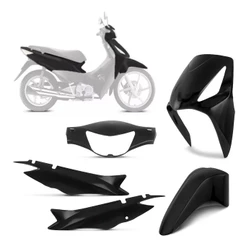 Kit Carenagem Biz 125 4 Peças 2006 2007 2008 2009 2010 PRETO PINTADO