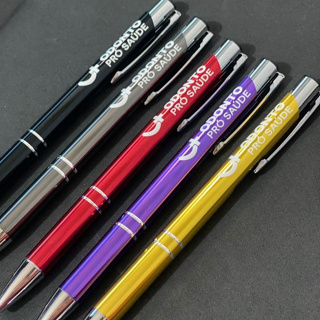 Kit 5 Canetas Metal Personalizada C/ Nome Logo Empresa Frase em Oferta na Shopee
