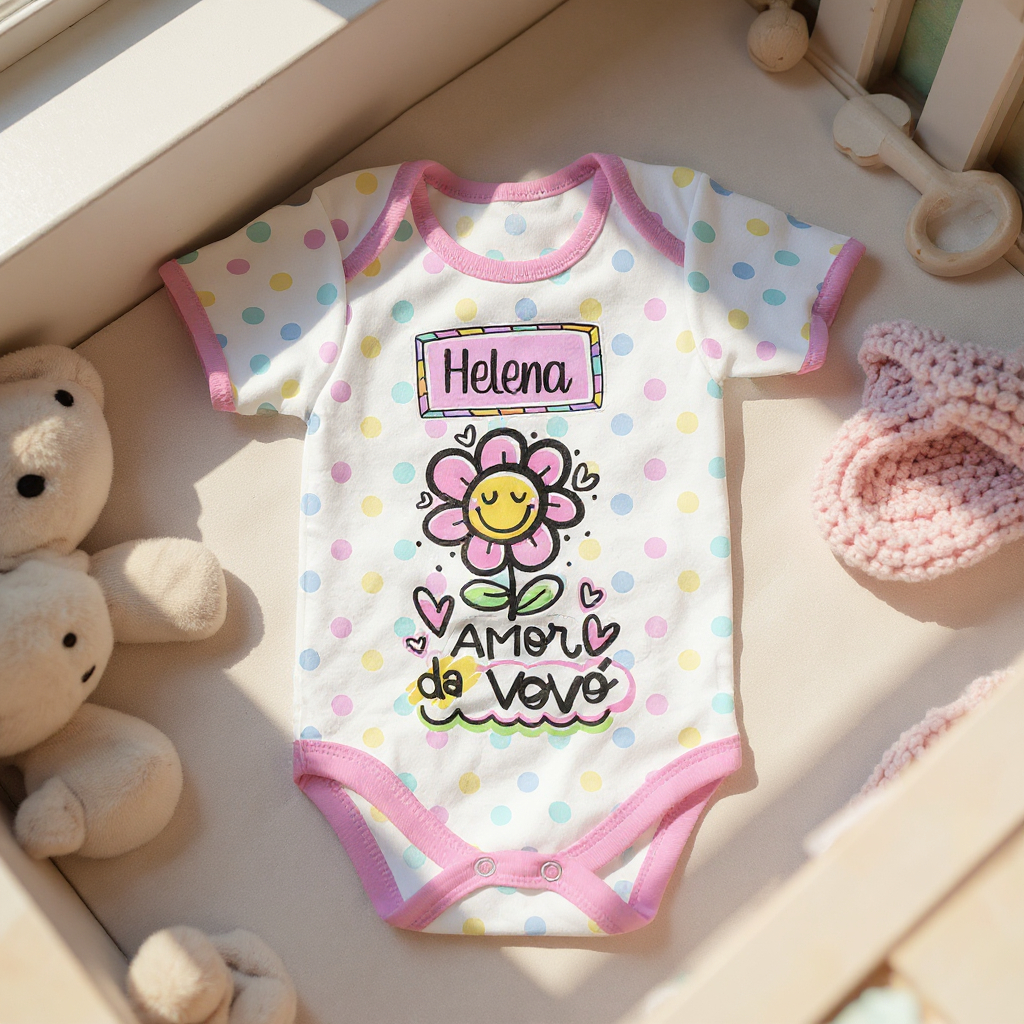 Body bebê personalizado com nome amor da dinda, vovó, mamãe, etc. em Oferta na Shopee