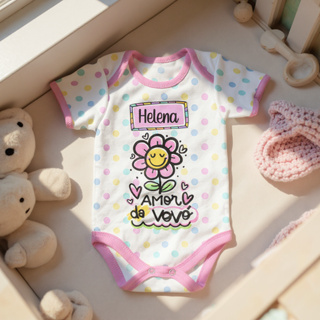Body bebê personalizado com nome amor da dinda, vovó, mamãe, etc. em Oferta na Shopee