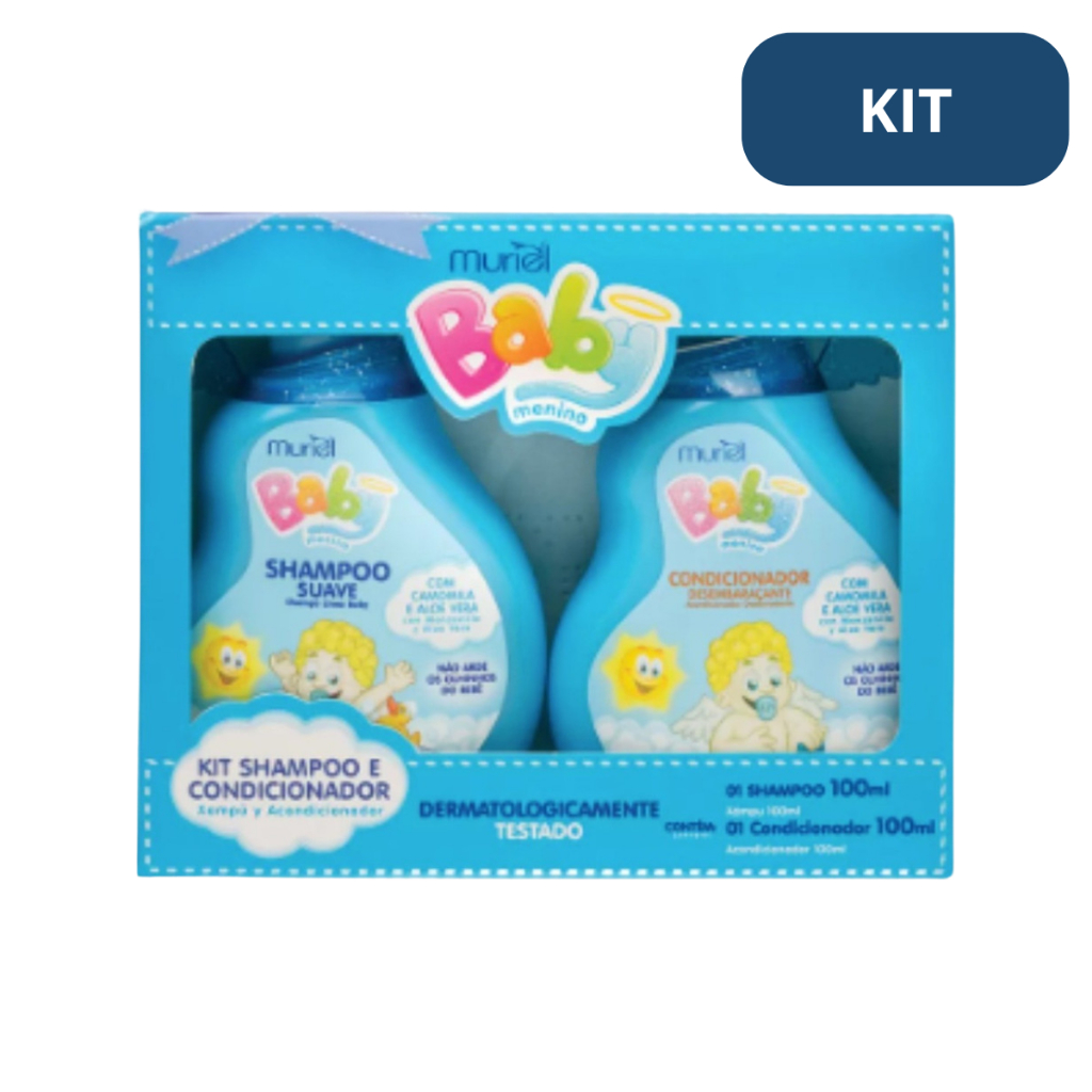 Kit Muriel Baby Menino Shampoo e Condicionador 100ml em Oferta na Shopee
