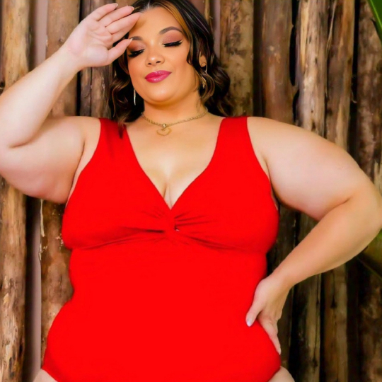 Body Suplex Plus Size Costa Nua Maiô Alça Larga Transpassado com Nó Feminino