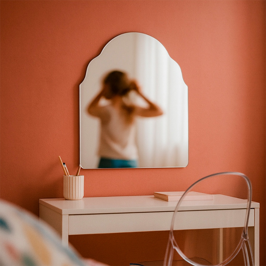 Espelho de Parede Orgânico Lapidado 55x75cm Minimalista Banheiro Hall Entrada Lavabo em Oferta na Shopee