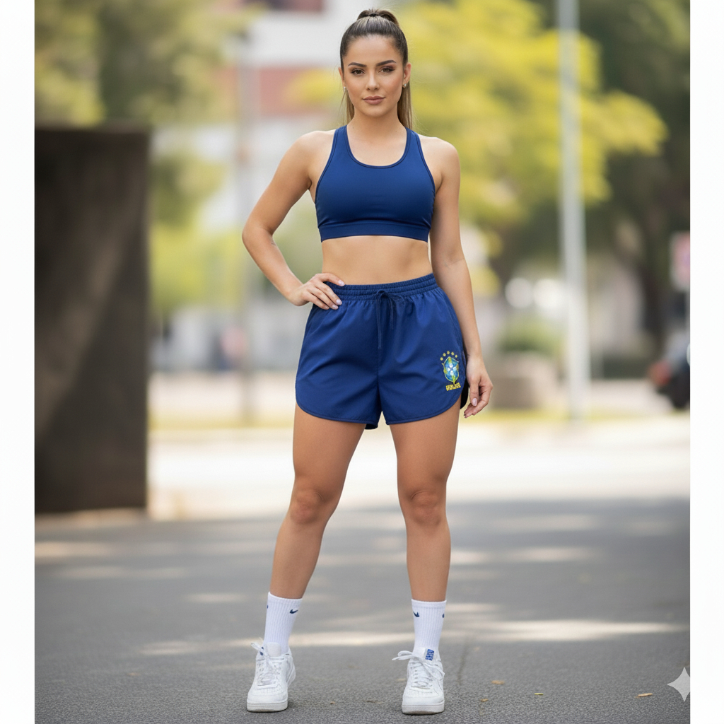 Short Tactel Brasil Fresquinho E Muito Confortável MUNDIAL em Oferta na Shopee