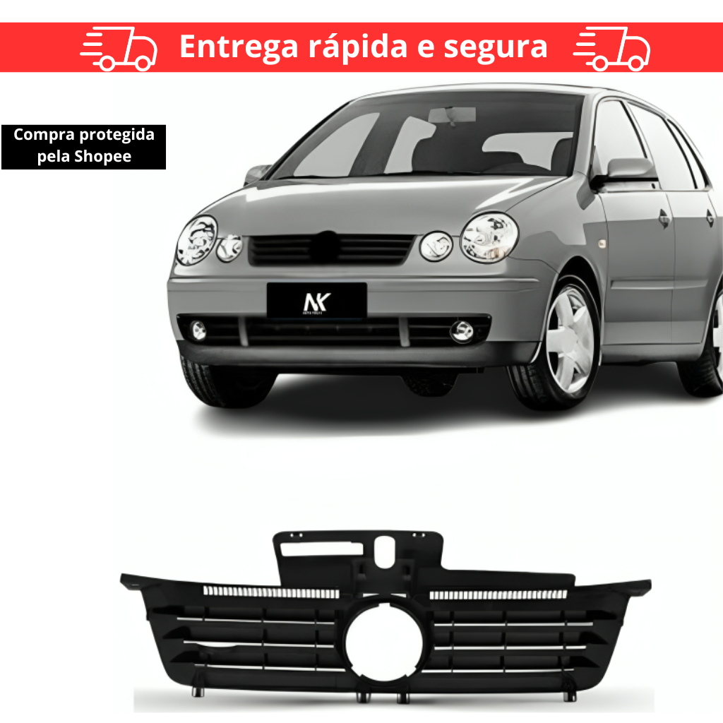 Grade Dianteira Radiador Polo 2003 2004 2005 2006 Preto em Oferta na Shopee