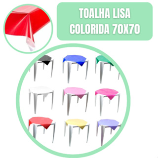 10 Toalha Plástica de Mesa 70x70cm Lisa – Ideal para Festas e Convidados em Oferta na Shopee