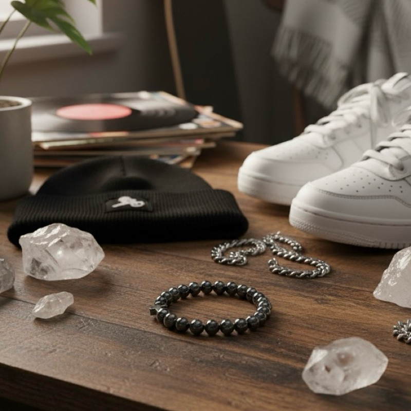 Pulseira de Hematita com Cruz Crucifixo – Proteção e Estilo