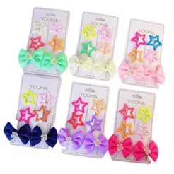 Kit Tic Tac Estrelas e laços Para Meninas Colorido/ Diversas Cores.SOPHIA