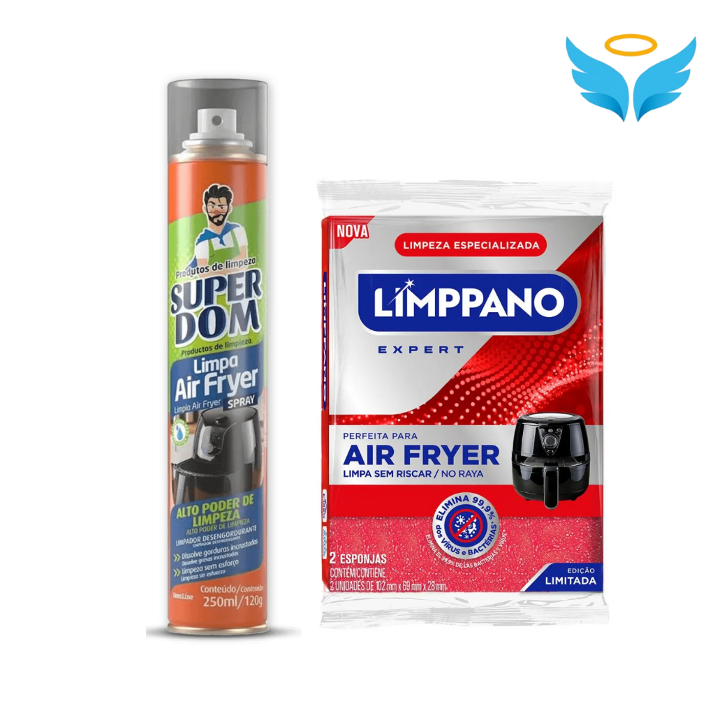 Kit Limpa Air Fryer - Kit com Limpa Air Fryer e Esponja