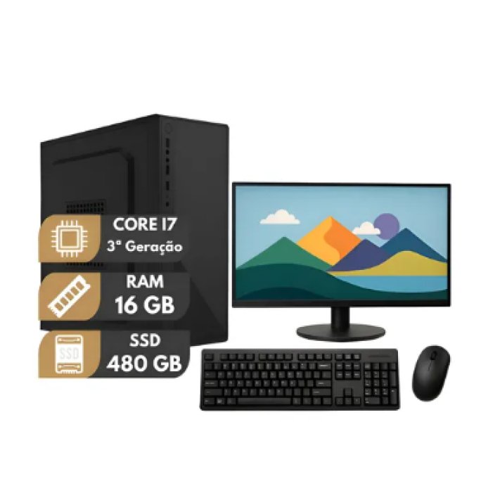Pc Completo Intel Cpu I7 3a 16gb Memória Ram Ssd 480 Mon 23 480 Gb 16 Gb Gf