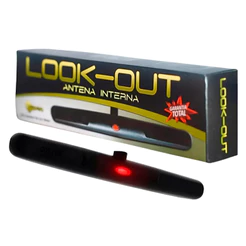 Antena Automotiva Interna Amplificada Look-Out Radio Am Fm Dvd Multimidia Mp5 Com Led Vermelho