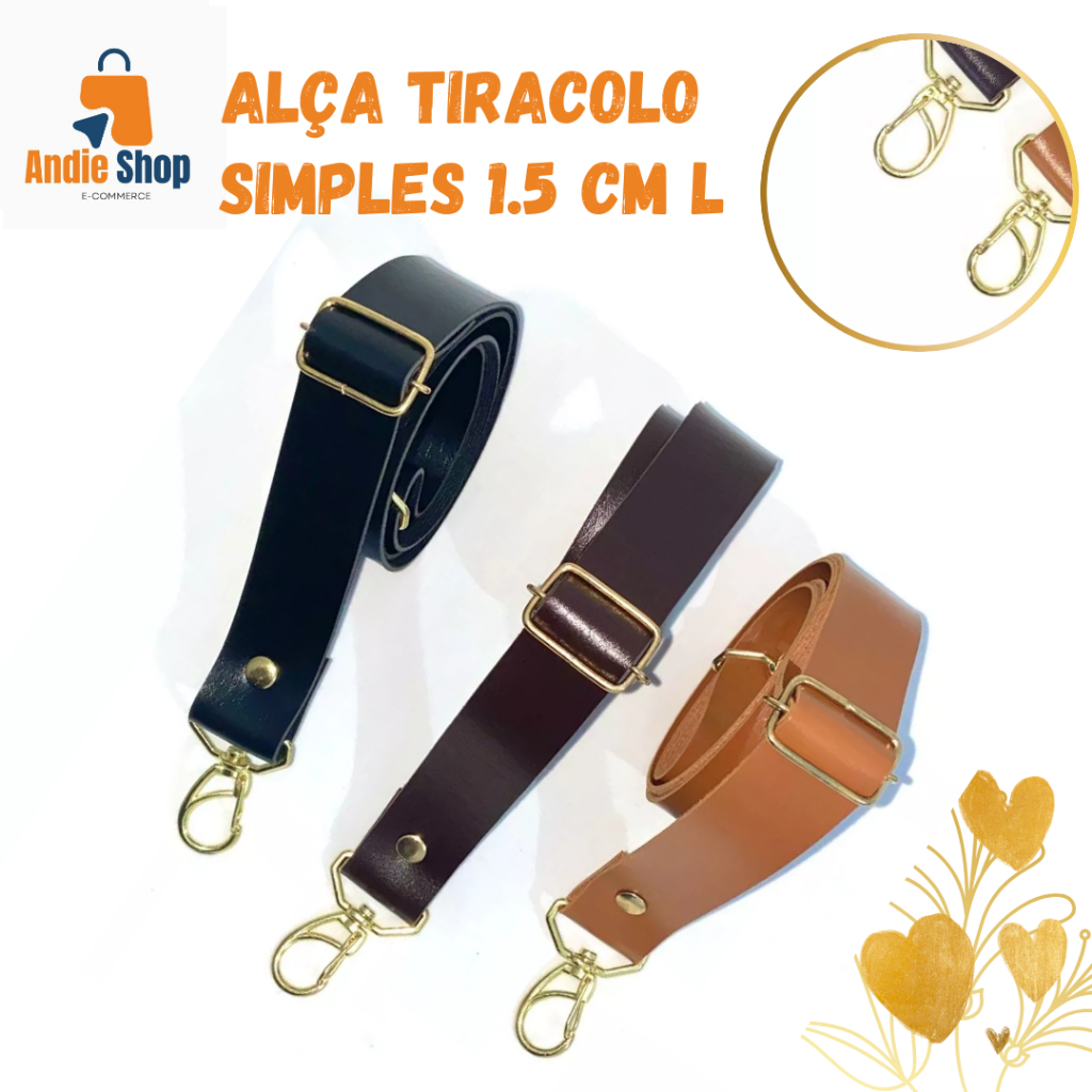 Alça tiracolo 1,5 CM LARGURA em couro sintético ideal para todo tipo de bolsa