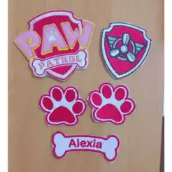 KIT 05 PATCH BORDADO TERMOCOLANTE PATRULHA CANINA SKYE