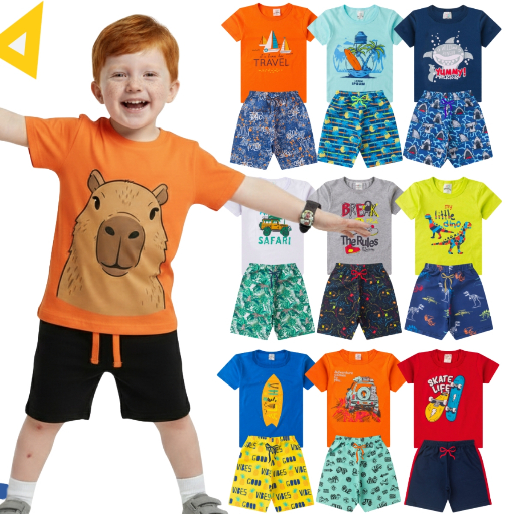 Conjunto Infantil Menino Kit 6 Peças Roupa infantil Menino Promoção
