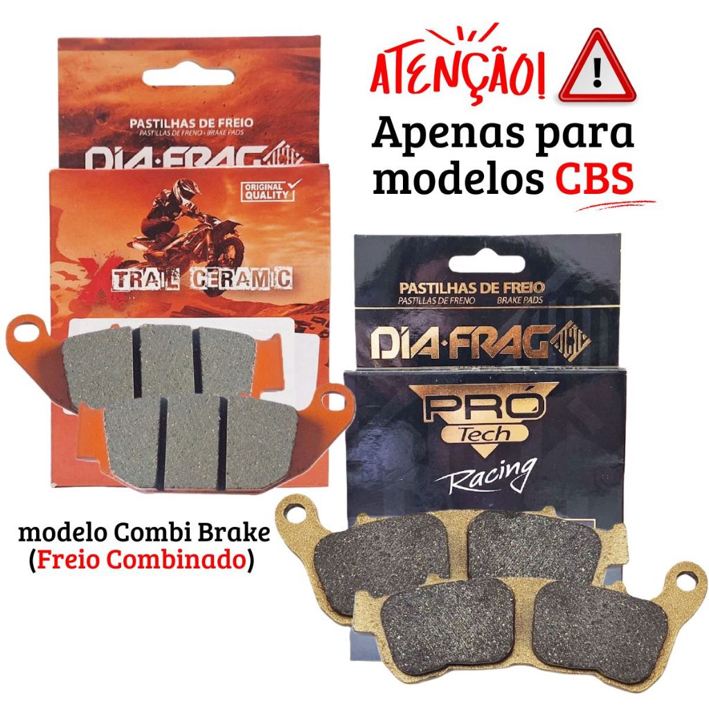 Kit Pastilhas de Freio Cb 300f Twister Combi Brake Diafrag (Cerâmica + Metálica)