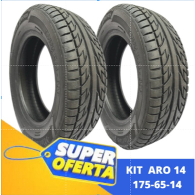Kit de 2 Pneus aro 14 - 175-65-14 Primeira Linha  Com UM ANO DE GARANTIA em promoção em Oferta na Shopee