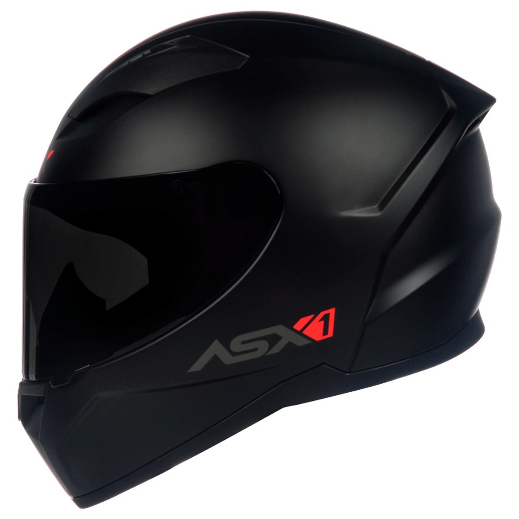 Capacete Moto Masculino Feminino Asx City Solid Preto Fosco Esportivo Com Narigueira Fechado