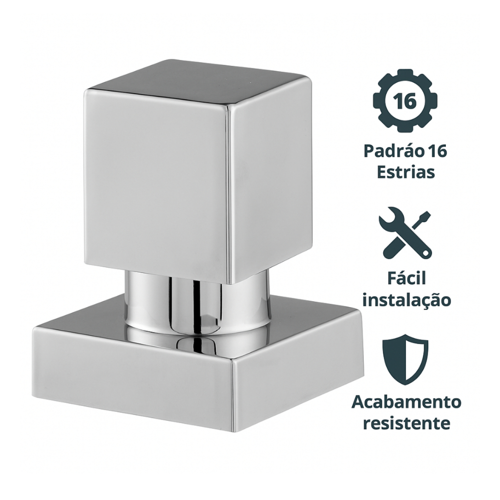 Acabamento Registro Quadrado Padrão Deca Prata 1/2 3/4 1 Polegada