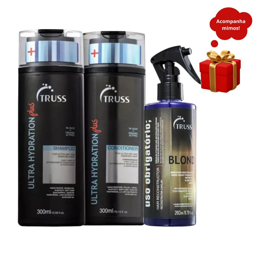 Truss Ultra Hydration Plus Shampoo e Condicionador 300ml + Blond 260ml