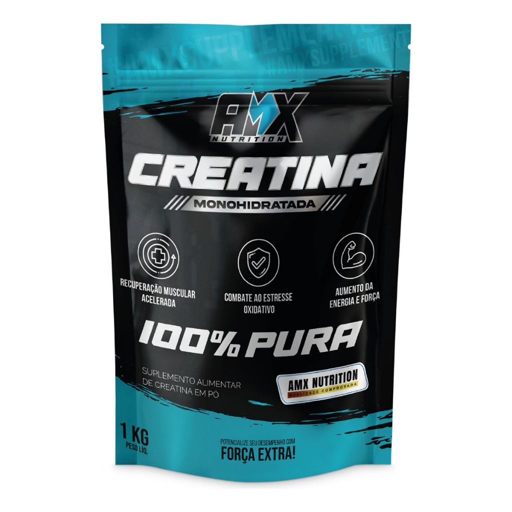 Creatina Monohidratada 1Kg - 100% Pura Importada - AMX Nutrition