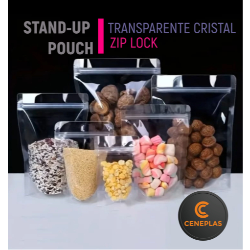 Saco Stand Up CRISTAL Com Zip 12x18 - 500 unidades em Oferta na Shopee